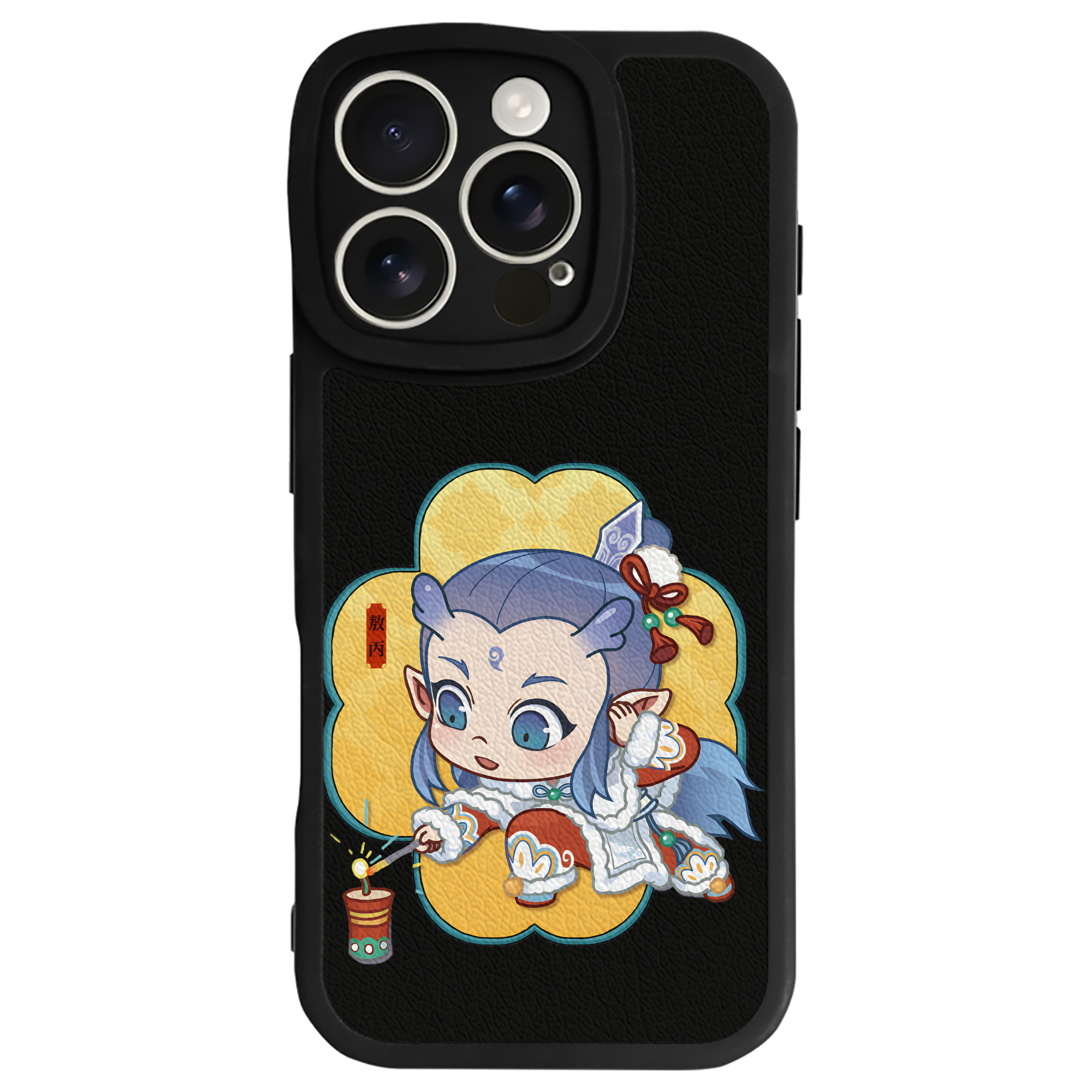 （画像用） Ne Zha 2 ナタ 魔童の大暴れ 【iPhone 16シリーズ対応】シリコンスマホケース（レザー調） 材質：シリコン